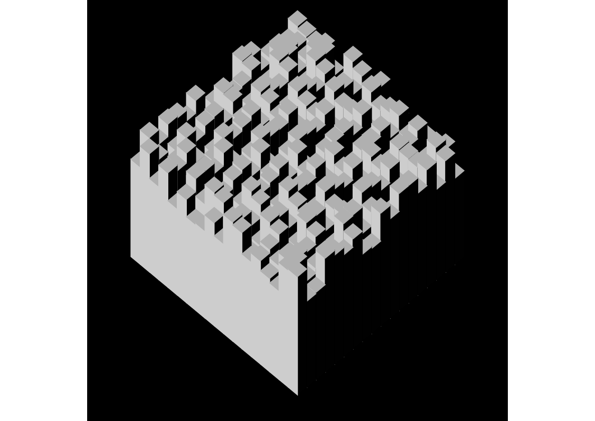 Prompt 05: black & white isometric art